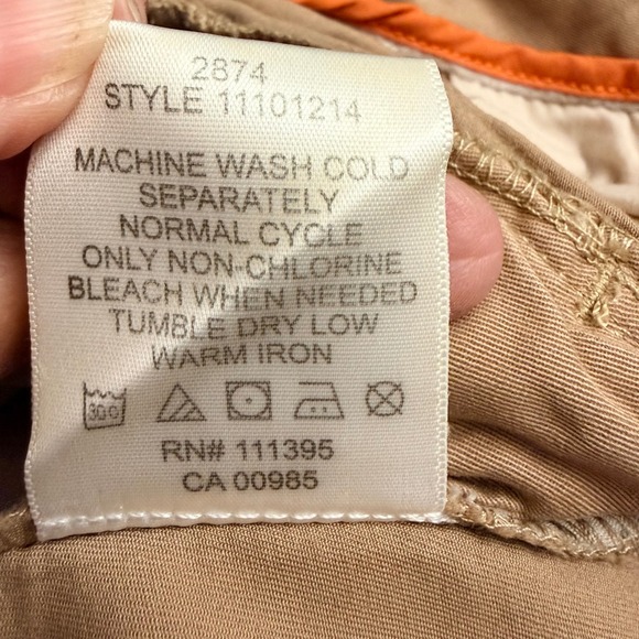 Tory Burch Khaki Tan Cargo Pants Women Size 28 Cinch Waist Drawstring Hem - Picture 10 of 10